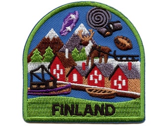 Finland world showcase shield patch travel badge memory embroidered iron on BH7