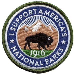 Jag stöder Amerikas tygmärke nationalparker 1916 broderat stryk-på AG4