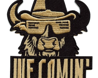 We Comin' Bison-patch Colorado Football Coach geborduurd opstrijkbaar AG1