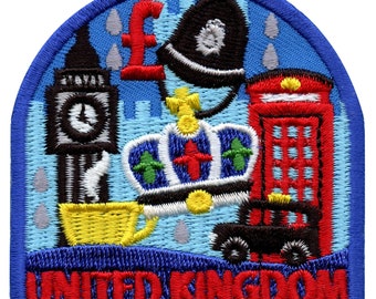Vereinigtes Königreich Reise Patch Europa Land Abzeichen gestickt ae4