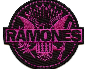 The Ramones Pink Eagle Patch Punk Rock Band Embroidered Iron On EG1