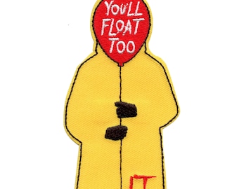 It youll float too raincoat patch horror classic embroidered iron on bc1