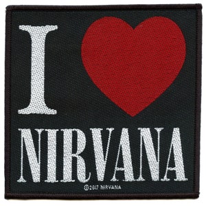 Jag älskar Nirvana-lapp Grunge alternativ rockband vävd sy-på CG3