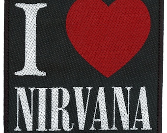I Love Nirvana Patch Grunge Alternative Rock Band Woven Sew On CG3