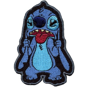 Iron on Patch Disney Inspired Fan Art Stitch Eating Ice Cream 