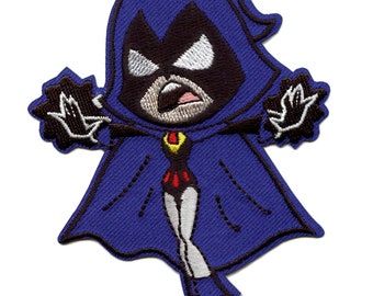 Teen Titans Go Raven Patch Embroidered Iron On DC Comics Cartoon Superhero Gift for Teen Titans Fans