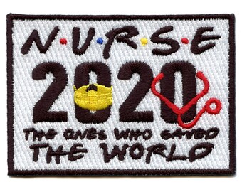 Krankenschwester 2020 Logo Aufnäher Save the World Abzeichen Aufbügler bc4