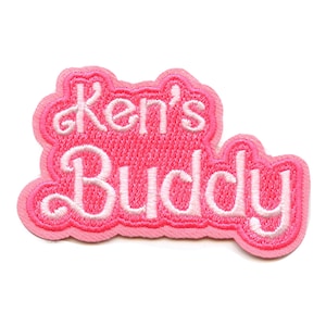 May include: Pink embroidered patch with white lettering that reads "Ken's Buddy".