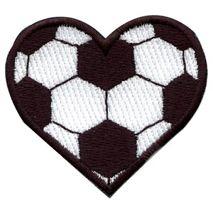 Fotboll hjärtat märke sport kärlek broderad stryk-på AF6