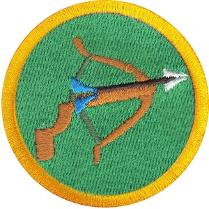Parche de insignia de tirador de ballesta, banda de explorador de caza, hierro en bordado aa3