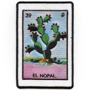 El Nopal 39 Patch Mexican Loteria Card Sublimated Embroidery Iron On CH5