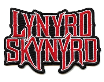 Parche con logotipo rojo de Lynyrd Skynyrd, banda de rock clásica bordada para planchar EG1
