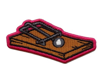 Parche de trampa para ratones Crack divertido truco rosa bordado hierro en EB5