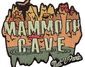 Mammoth Cave Cut Out Patch National Park Kentucky Embroidered Iron On BH1