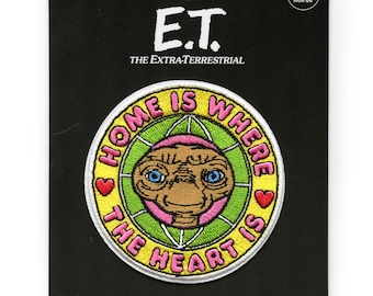 ET Gentle Alien Patch Home is Where The Heart is Embroidered Iron On BG5