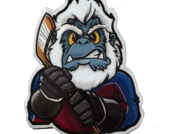 Denver colorado hockey yeti mascot photo patch parody embroidered iron on ab4