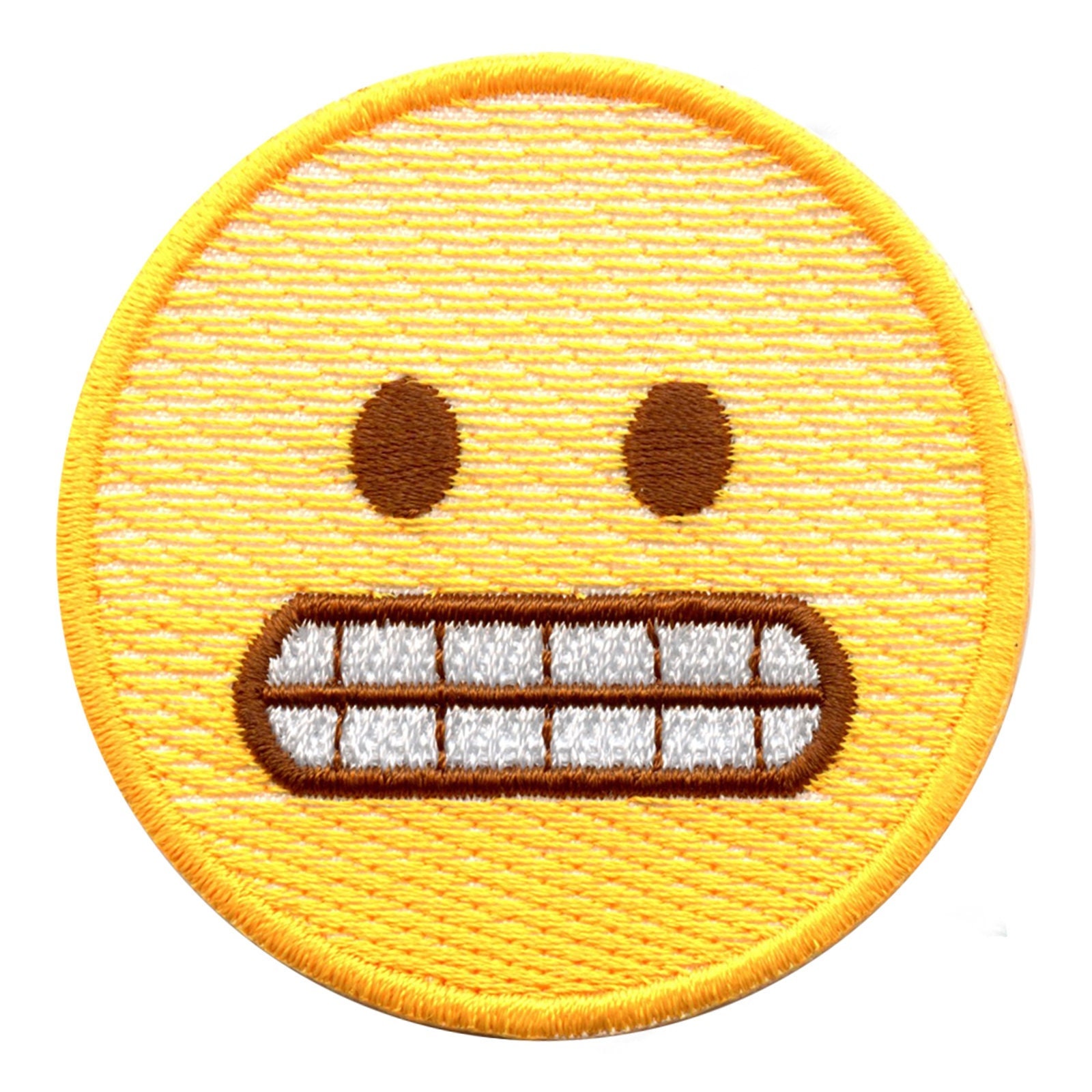 Flushed Cursed Emoji Embroidered Iron-on Patch 