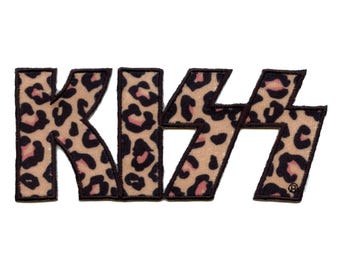 Kiss Leopard Logo Patch Rock Iconic Glamour Embroidered Applique Iron On CC1