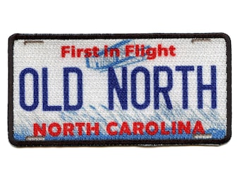 North Carolina License Plate Patch Old North Travel Embroidered Iron On AH6