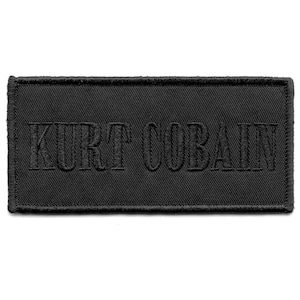 Kurt Cobain Namnlogotyp Blackout Nirvana Band Broderad Stryk-på EC3
