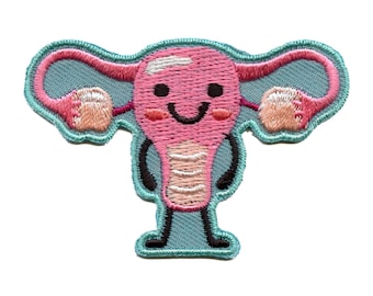 Happy ovaries and uterus patch science anatomy health embroidered iron on ac6