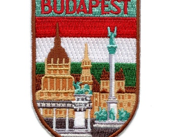 Budapest Ungarn Wappen-Aufnäher Reisesouvenir Gesticktes Aufbügelbares europäisches Stadtabzeichen