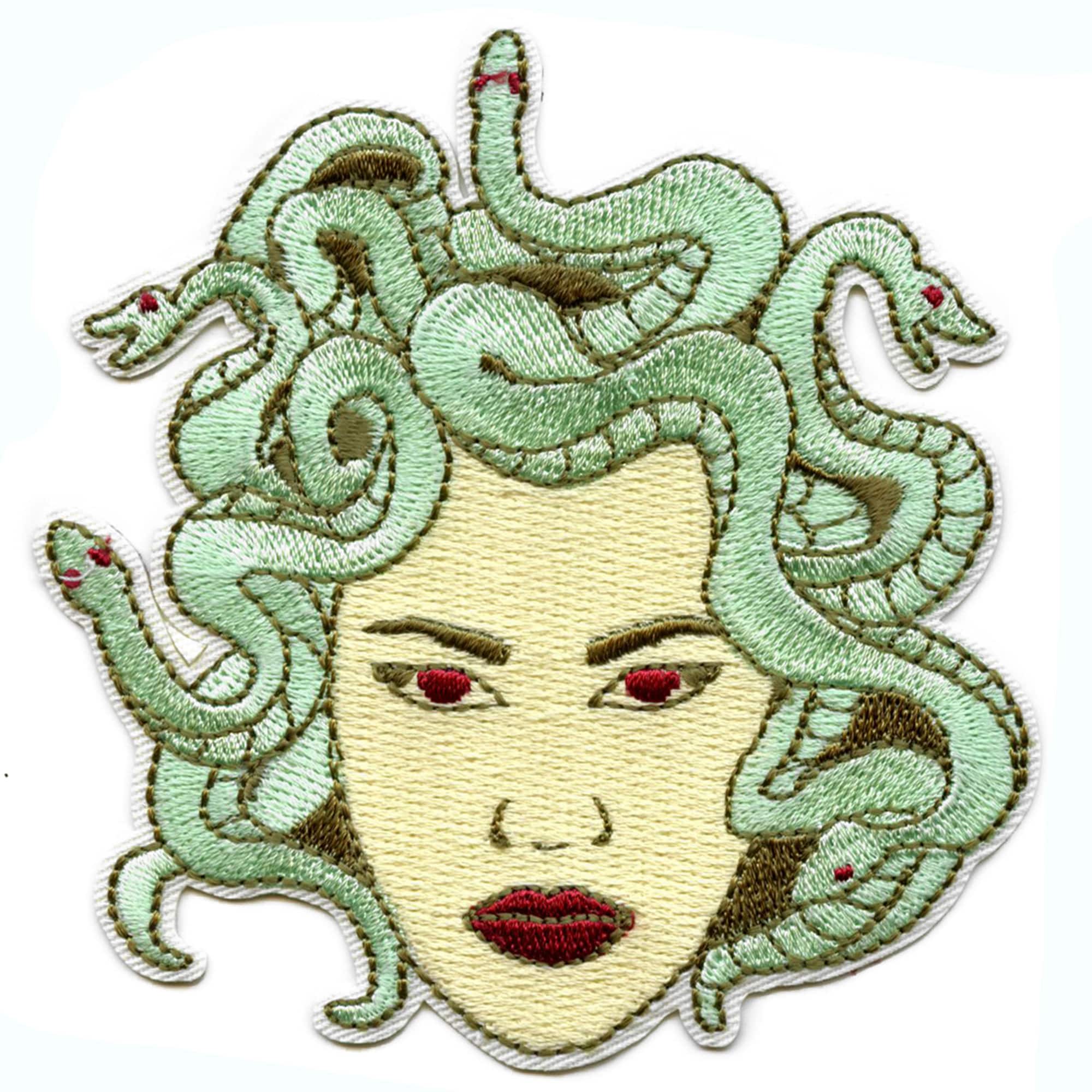 Snake Haired Medusa Face Patch Greek Mythology Legend Embroidered