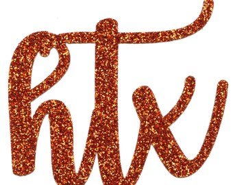 May include: Orange glitter letters spelling out "RTX" in a cursive font.
