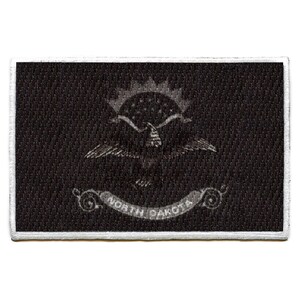 North dakota patch state flag grayscale embroidered iron on AH6