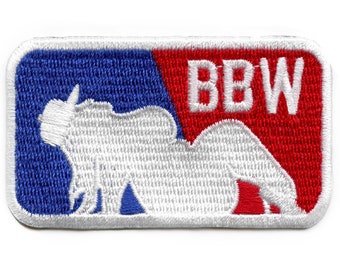 Parche con el logotipo de béisbol BBW, parodia divertida, bordado, para planchar, EA4
