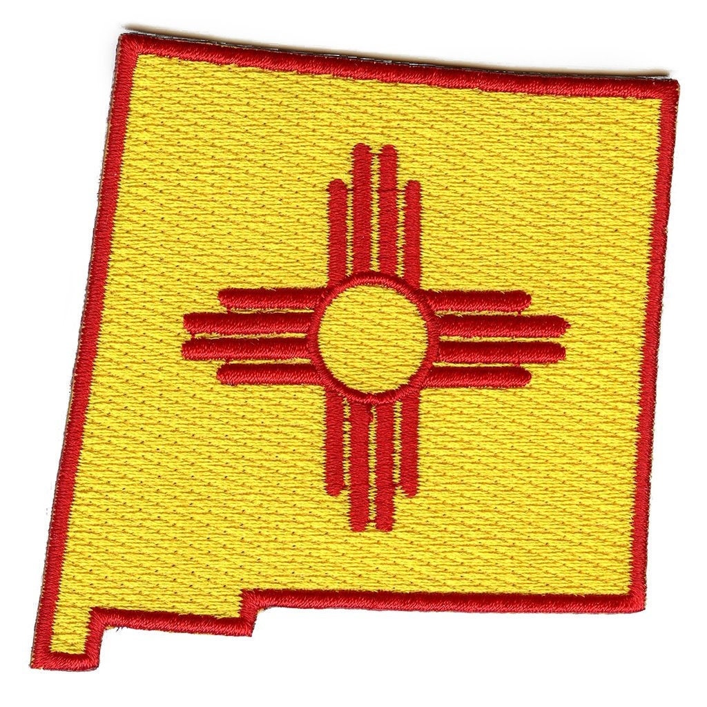 New Mexico State Flag Embroidered Iron-On Patch – USA Made, DIY Ready