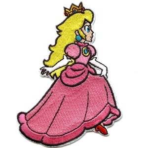 Prinsessan Peach-märke Super Mario Nintendo Broderat Stryk-på Officiellt Memorabilia