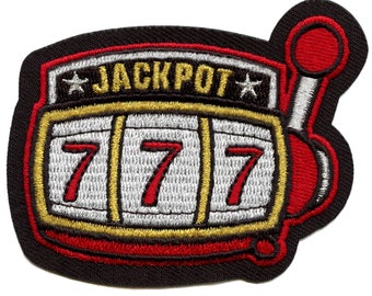 Kasino Jackpot Aufnäher Glücksspiel Triple Seven Vegas gestickt Aufnäher EF3
