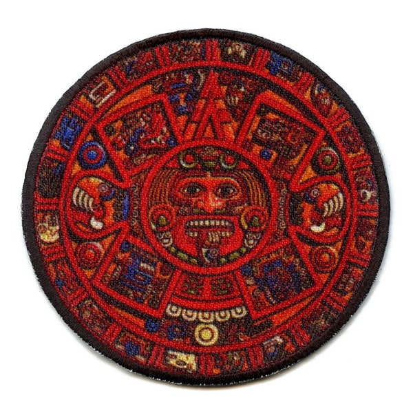 Mayan calendar patch hispanic culture embroidered iron on af5