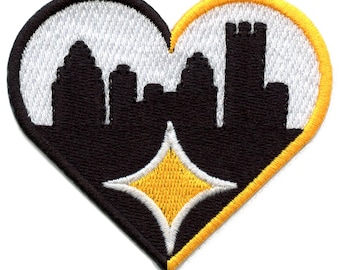 Pittsburgh Steel City Diamant Herz Patch Athletisch Football Liebe Gesticktes Aufbügler AH7