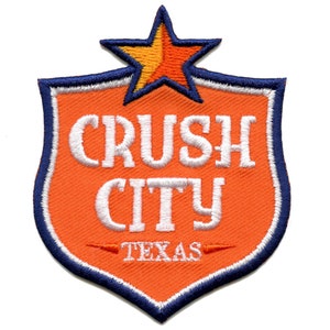 Crush City Houston Baseball Shield Patch Texas Parody Logo 
