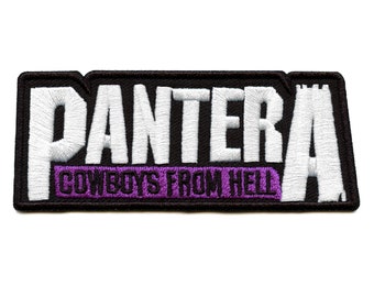 Pantera Cowboys From Hell Logo Patch Embroidered Iron On Heavy Metal Groove Metal Band Music Collectible Gift