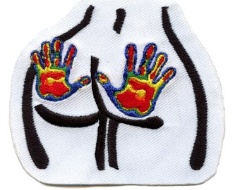 Parche térmico sexy para mano con estampado de glúteos, bordado para planchar en el cuerpo ED5