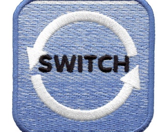 Switch Arrows Tag Emoticon Icon Patch Pride Role Preference Embroidered Iron On EE5