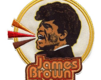 James brown patch singing circle portrait embroidered iron on ee1