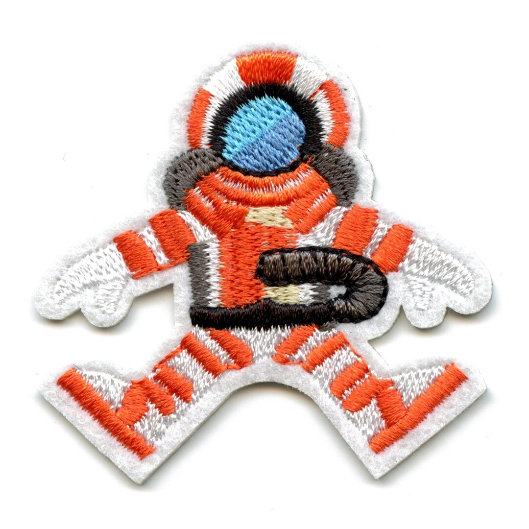 Orange Astronaut Patch Outer Space Embroidered Iron on Small Be1 - Etsy