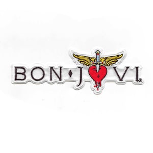 Bon Jovi-logotypmärke med dolkhjärta, broderat strykjärn BG2