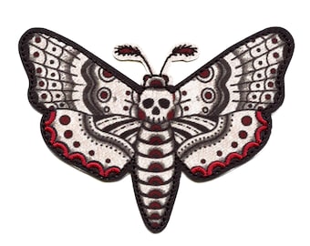 Tattoo Death’s Head Moth Patch Insects Nature Sublimated Embroidery Iron On AD1