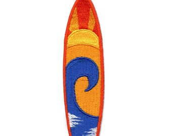 Surfboard wave design patch ocean sport exclusive embroidered iron on af6