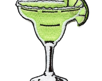 ライム マルガリータ パッチ 甘いお酒 飲み物 刺繍 アイロン接着 AC6