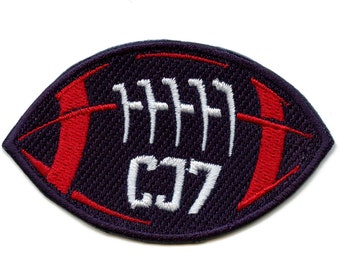 CJ7 Texas Football Patch Quarterback Sports Captain Embroidered Iron On CF7