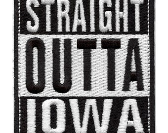 Iowa patch straight outta embroidered iron on AG3