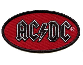 ACDC Oval Logo Patch Music Rock Band Embroidered Iron On CF1