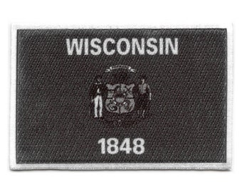 Mappa Vettoriale Delle Regioni Dello Stato USA Del Wisconsin Con Bandiera Image435997332