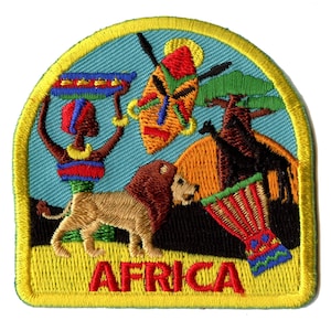 Africa travel patch continent safari badge embroidered iron on ae4